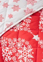 Red Snowflake Tree Quilt Set