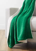 Solid Sherpa Plush Throw Blanket