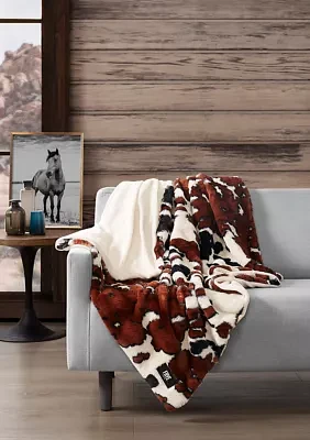 Printed Faux Fur Throw