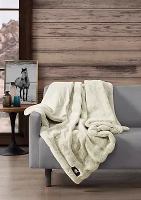 Solid Faux Fur Throw