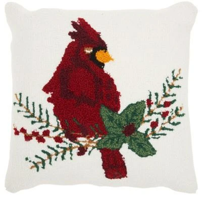 Cardinal Holly Pillow