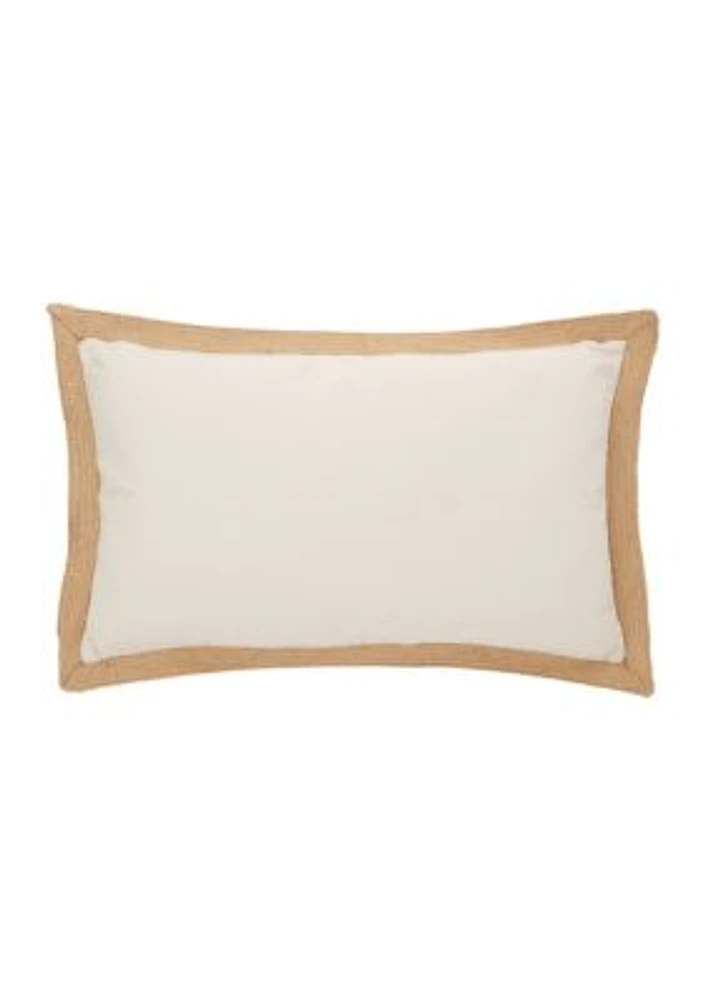 Jute Trim Canvas Pillow