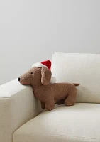 Dog with Hat Shaped Decorative Pillow