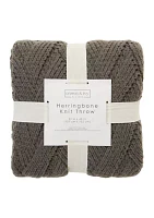 Herringbone Knit Throw Blanket