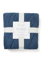 Herringbone Knit Throw Blanket