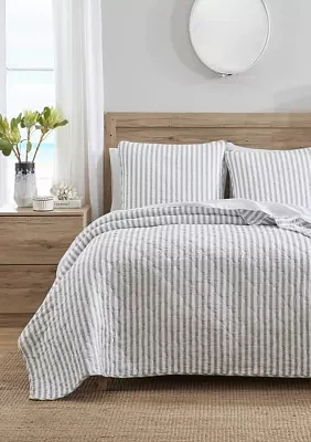 Willow Way Ticking Stripe Cotton Quilt Set