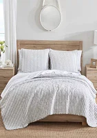 Willow Way Ticking Stripe Cotton Quilt Set