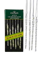 Glass Glow-in-the-Dark Icicle Ornament Set of 24