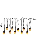 100-Light 10-Piece Lantern with Flicker Flame Light Set