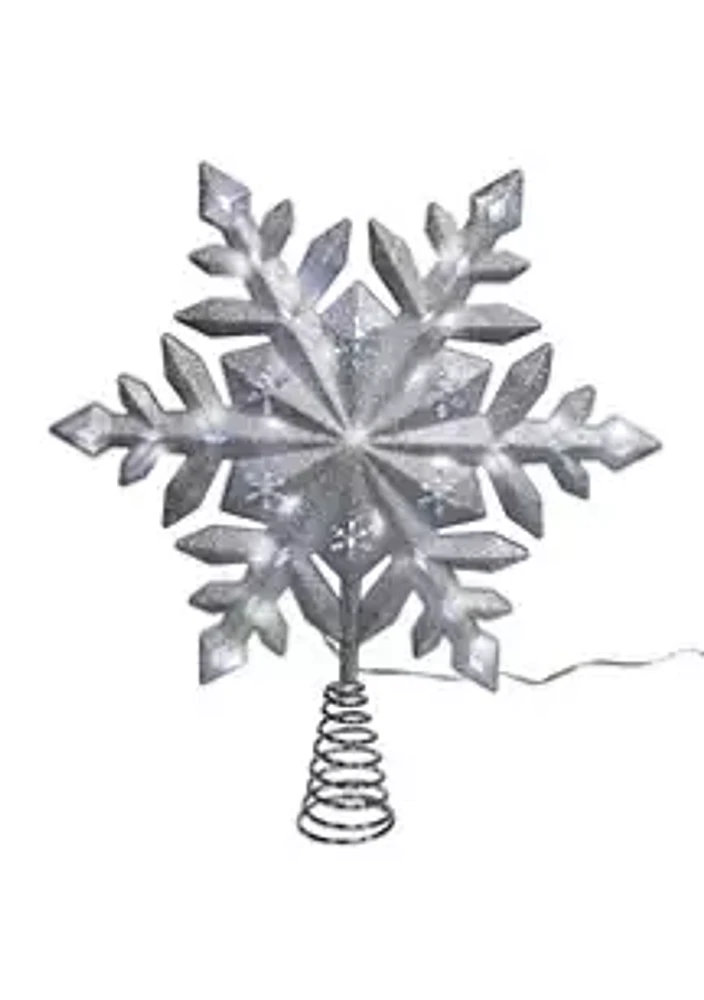 Kurt S. Adler 13-Inch 25-Light LED Glittered Snowflake Tree Topper