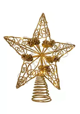 Kurt S. Adler 11.75-Inch 30-Light Fairy Light Gold Star Tree Topper