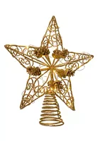 Kurt S. Adler 11.75-Inch 30-Light Fairy Light Gold Star Tree Topper