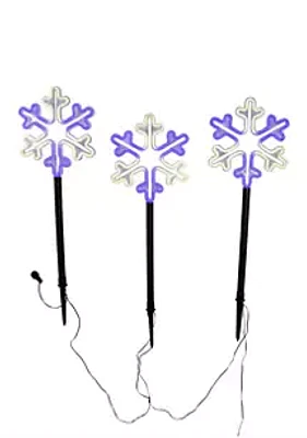 Kurt S. Adler 26-Inch Multi-Color LED Snowflake Yard Stake Set