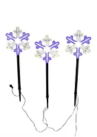 Kurt S. Adler 26-Inch Multi-Color LED Snowflake Yard Stake Set