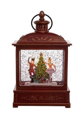 8-Inch Battery-Operated Lit Nutcracker Swirl Water Lantern