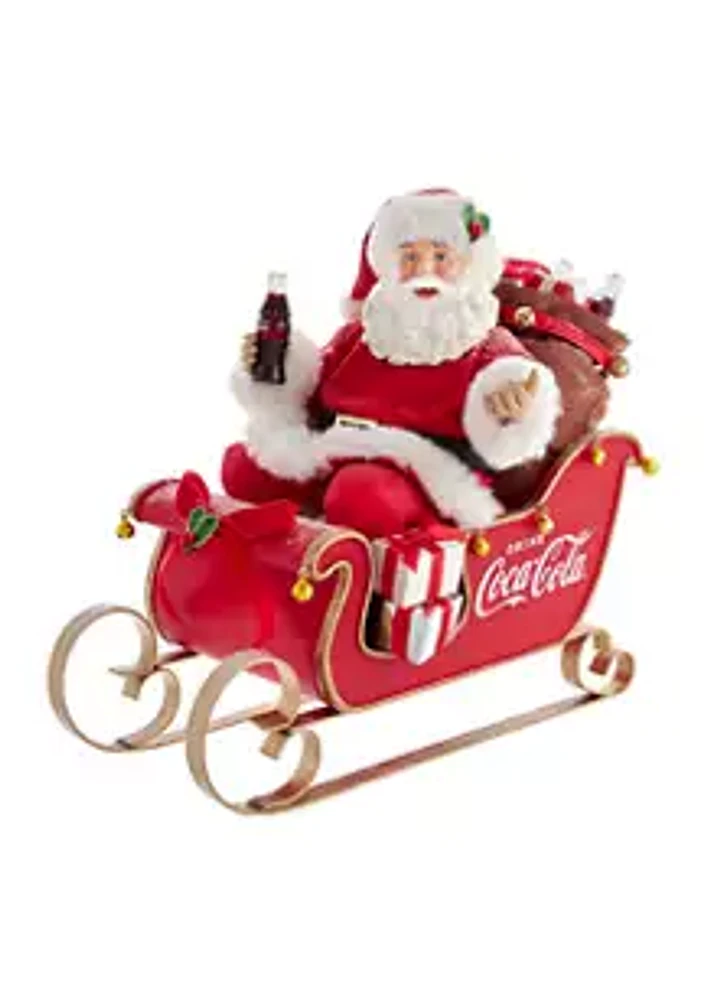 Kurt S. Adler Coca Cola Santa in Sleigh Table Piece