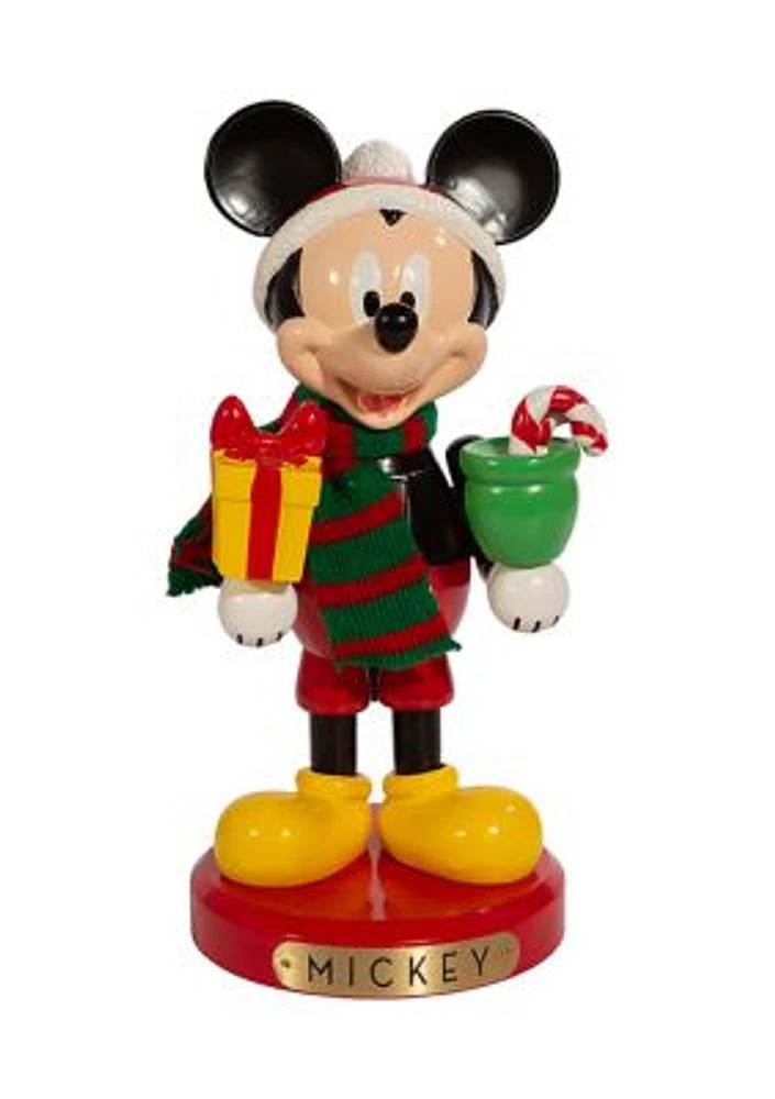 10-Inch Disney Mickey Mouse with Present Nutcracker