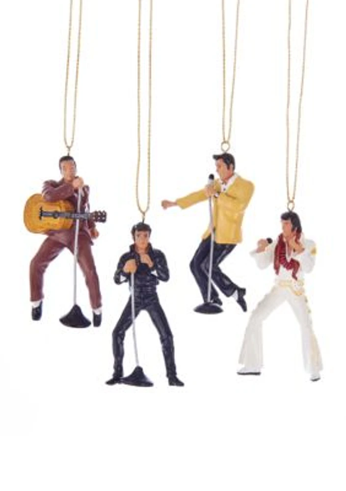 Resin Elvis Presley 4-Piece Ornament Gift Set