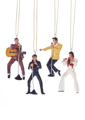 Resin Elvis Presley 4-Piece Ornament Gift Set