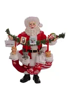 Kurt S. Adler 10.5-Inch Fabriché Santa With Adopt-A-Pet Garland And Pets In Stockings