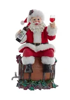 Kurt S. Adler 10.5-Inch Fabriché Santa Sitting on Wine Barrel
