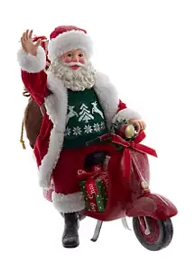 Kurt S. Adler 10-Inch Fabriché Santa on Scooter