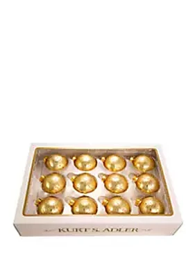 Kurt S. Adler Gold With Pattern Glass Ornaments 12-Piece Box Set