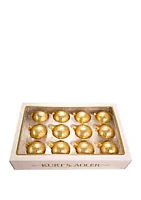 Kurt S. Adler Gold With Pattern Glass Ornaments 12-Piece Box Set