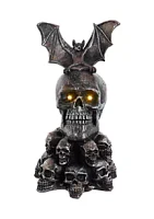 Kurt S. Adler 11.5-Inch Battery-Operated Bat On Skull Table Piece