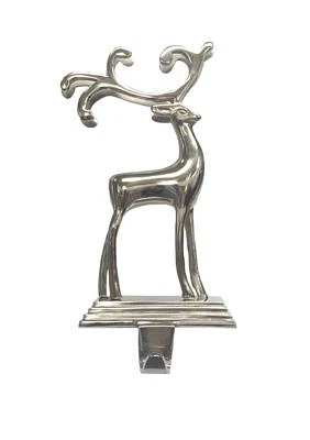 Silver Reindeer Stocking Hanger