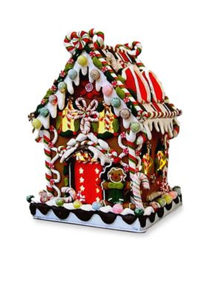 Claydough and Metal Candy House With Lighted Decortations