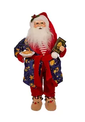 Kurt S. Adler 17-Inch Santa with Night Robe and Cookies