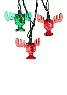 Kurt S. Adler 10-Light National Lampoon red and Green Wally World Moose Mug Light Set