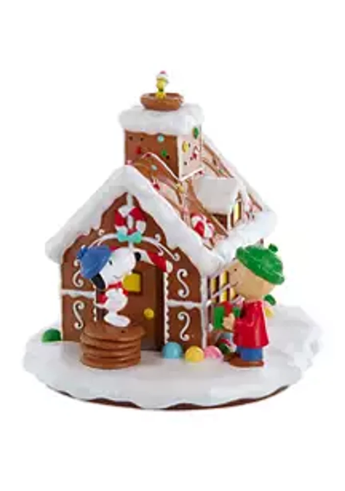 Kurt S. Adler Peanuts LED Gingerbread House Table Piece