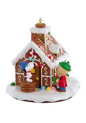 Kurt S. Adler Peanuts LED Gingerbread House Table Piece