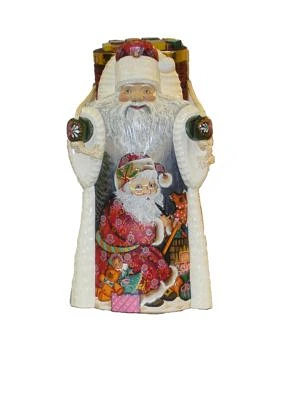 Czar Treasures Wooden Santa with Backpack