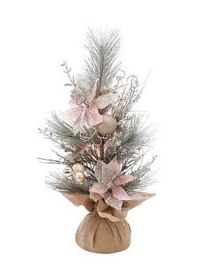 Pink Poinsettia and Gold Decoration Tree