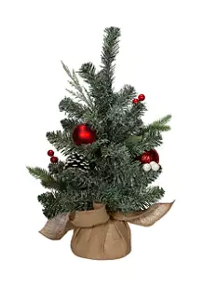 Kurt S. Adler 18-Inch Pinecones, Balls, and Berries Tree with Burlap