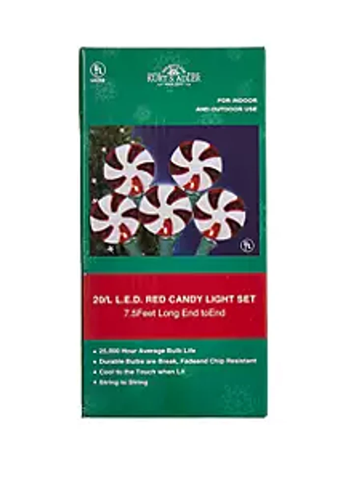 Kurt S. Adler 20-Light Red Candy LED Light Set