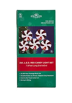 Kurt S. Adler 20-Light Red Candy LED Light Set