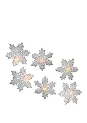 Kurt S. Adler UL 10-Light White Snowflake Party Light Set
