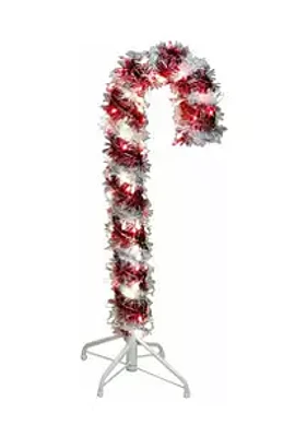 Kurt S. Adler 3' Pre Lit Red and White LED Tinsel Candy Cane