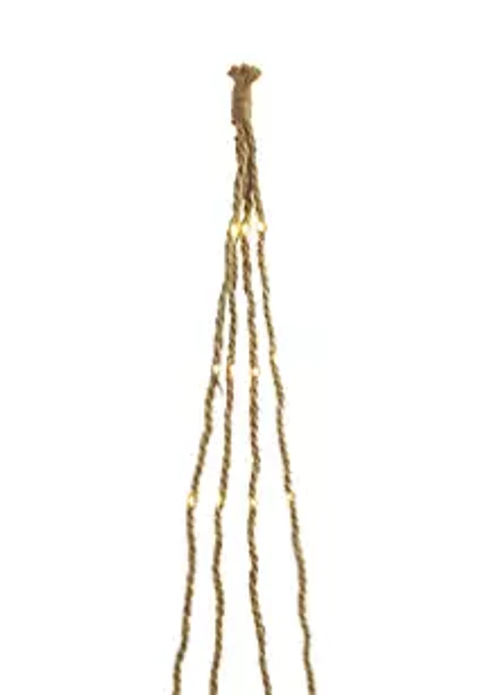 Kurt S. Adler 6 Foot Brown Burlap Rope Lights with Warm White Lights