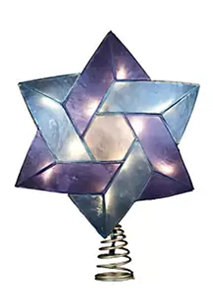 Kurt S. Adler 10-Light 8.5-in. Capiz Color Star of David Treetop