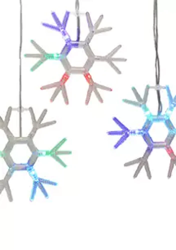 Kurt S. Adler  Snowflake Icicle Fairy Lights with RGB LED Lights