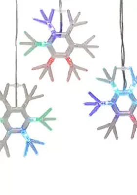 Kurt S. Adler  Snowflake Icicle Fairy Lights with RGB LED Lights