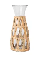 Home Essentials 35 Ounce Carafe With Rattan Sleeve