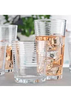 Home Essentials Modern Living 16 Piece Glassware Set in Solar Pattern