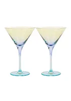 Home Essentials Tri-Colored Martini Glasses - Set of 2