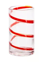 Home Essentials Red Swirl Highball Glass